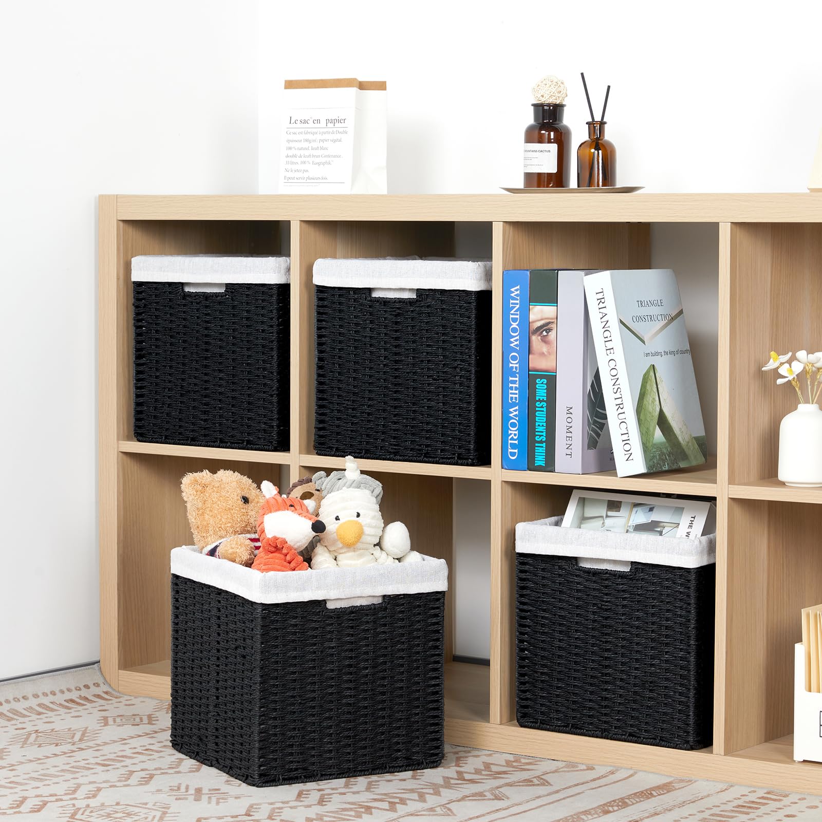 Amazon.com - DULLEMELO Wicker Storage Baskets 11x11 Cube Storage